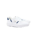 50SMA0181 LACOSTE MEN T-CLIP GOLF LEATHER GOLF SHOES SIZE 10 WHITE/NAVY - Like New