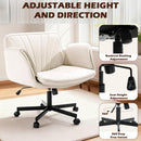 GENERIC CRISS CROSS CHAIR WITH WHEELS AND ADJUSTABLE ARM - BEIGE - Like New