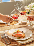 Sweese Dinner Plates 11" Porcelain Modern Curve Square Plate Set of 6 - White - Like New