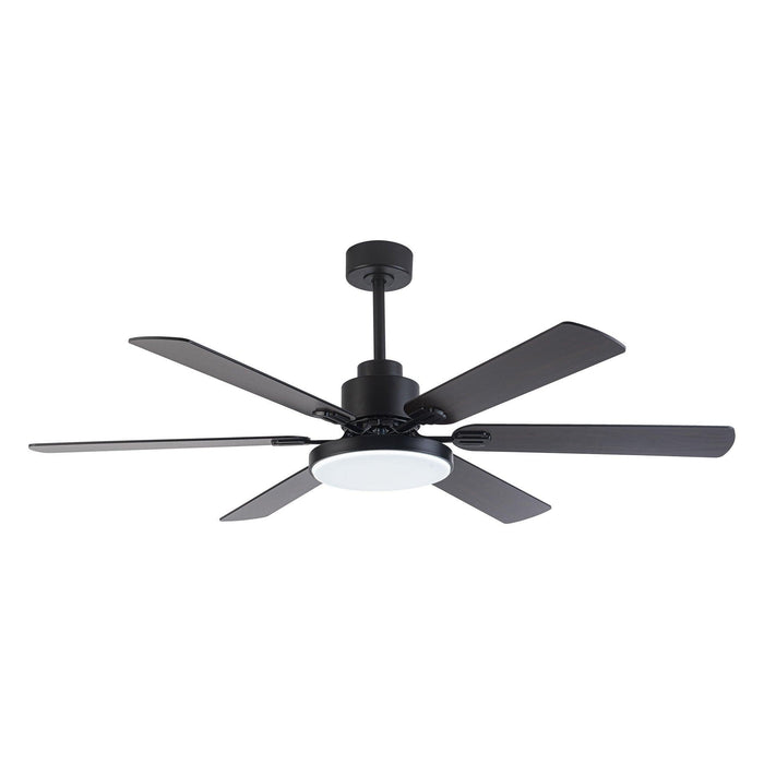 PARROT UNCLE 60" INDUSTRIAL DC MOTOR DOWNROD MOUNT CEILING FAN LIGHTING - BLACK - Like New