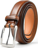 B.U-30-32 CARLO FELLINI MEN'S DRESS BELT HAND MADE 100% COW LEATHER BURNT UMBER - Like New