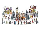 TOP TREASURES CHRISTMAS VILLAGE FIGURINES DECORATION SET - 30 PIECE VILLAGE SET - Like New
