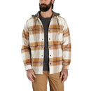 CARHARTT MENS RUGGED FLEX RELAXED FIT FLANNEL FLEECE HOODED SHIRT JAC 3XL BROWN - Brand New