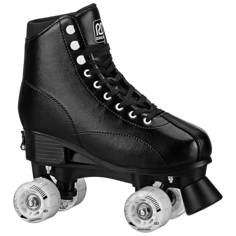 ROLLER DERBY YOUTH ADJUSTABLE ROLLER SKATES LACE-UP PADDED BOOT SHAFT 3-6 BLACK - Brand New