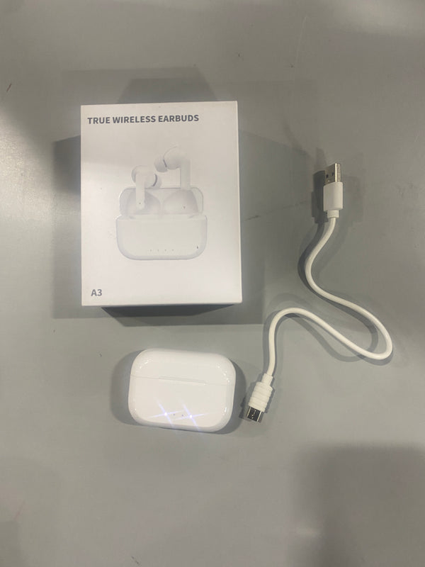 GENERIC A3 TRUE WIRELESS EARBUDS - WHITE - Like New