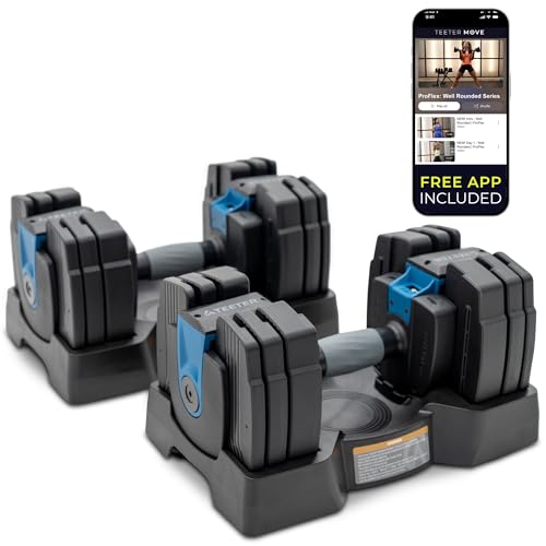 Teeter ProFlex 432 Adjustable Dumbbell Weight Set, 8 in 1 Free Weights 32lb - Like New