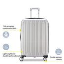 DELSY PARIS TITANIUM HARDSIDE EXPANDABLE LUGGAGE SPINNER WHEELS 29" - SILVER - Brand New