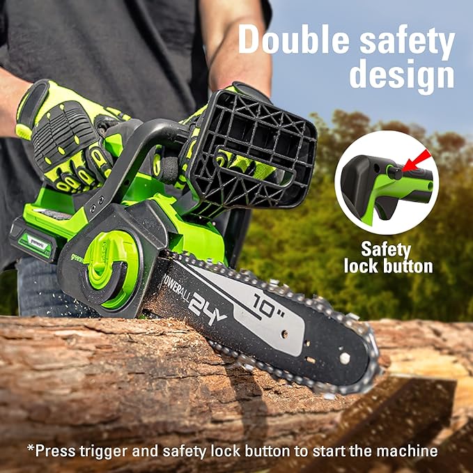 Greenworks 24V 10" Cordless Compact Chainsaw 2.0Ah Battery and Charger Included - Like New