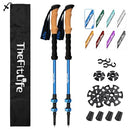 THEFITLIFE TREKKING POLES LIGHTWEIGHT 7075 ALUMINUM HIKING STICKS - BLUE - Like New