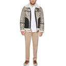 TOMMY HILFIGER MEN'S FAUX SHEARLING AVIATOR JACKET, GRAY, XX-LARGE - Like New