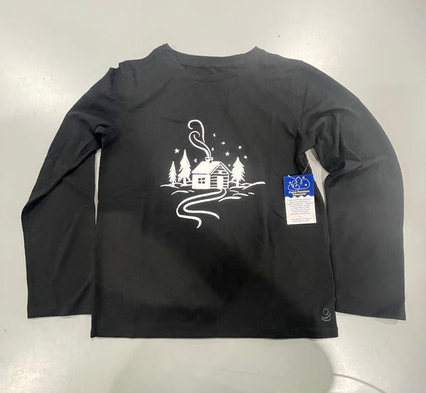 CUDDL DUDS FLAME RESISTANT T-SHIRT - SIZE: YOUTH XS(4/5) - BLACK - Like New