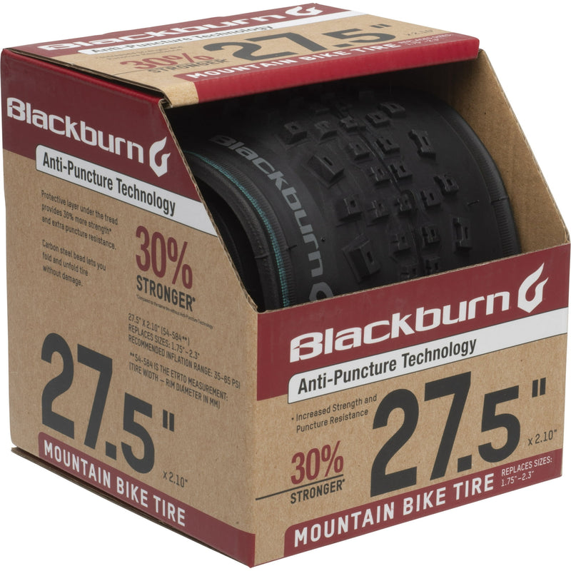 BLACKBURN MOUNTAIN BIKE TIRE, 27.5" X 2.10" ANTI-PUNCTURE TECHNOLOGY - BLACK - Like New