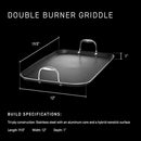 HEXCLAD DOUBLE BURNER HYBRID NONSTICK GRIDDLE PAN BBQ DISHWASHER SAFE 18" - Brand New