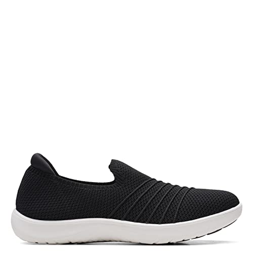 CLARKS WOMEN'S ADELLA STEP SNEAKER SIZE: WOMEN 8.5 BLACK/WHITE - Like New