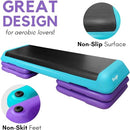 YES4ALL ADJUSTABLE WORKOUT AEROBIC EXERCISE PLATFORM SIZE 4 RISERS - TEAL/PURPLE - Like New