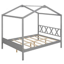 BED BATH & BEYOND FULL SIZE WOOD HOUSE BED WITH STORAGE - SPACE GRAY - Like New