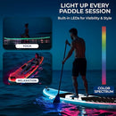 SereneLife 10’6” Inflatable Stand-Up Paddle Board with LED Lights - Black - Like New