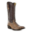 Soto Boots Men's Gator Print Leather Cowboy Boots Round Toe Western - Brown - Brand New