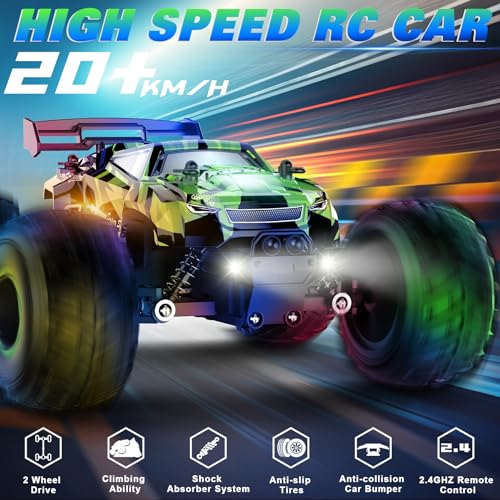 Remote Control Car, RC Cars Kids Toys for Boys, 2.4Ghz RC Truck Toys, Green/Blue - Like New