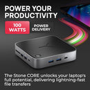 BRYDGE STONE CORE POWERED DOCKING STATION 10 PORTS 100W PD B2206A00A1INT0B BLACK - Like New