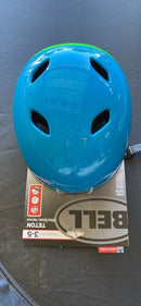 BELL TETON TODDLER BIKE / SKATEBOARDING HELMET - BLUE/GREEN - Like New