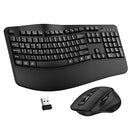 GENERIC WIRELESS KEYBOARD MOUSE COMBO 2.4G WAVE KEYS ERGONOMIC KEYBOARD/PC - Like New