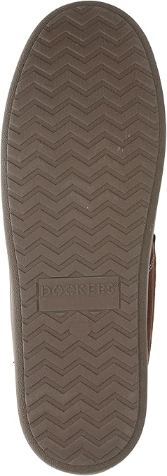 DOCKERS MEN'S MOCCASIN SLIPPER MEMORY FOAM - SIZE: MEN 12 - BROWN/WHITE - Like New