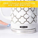 BELLA Electric Kettle & Tea Pot , 1.2 Liter - Silver Tile Pattern - Like New