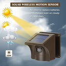 HOSMART 1/2 Mile 4-Zone Solar Driveway Alarm Kit - BROWN 1 Sensor and 1 Receiver Like New