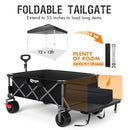 Portal 26" Extra Wide 55" Long Foldable Wagon with Tailgate, Large 600L - Like New