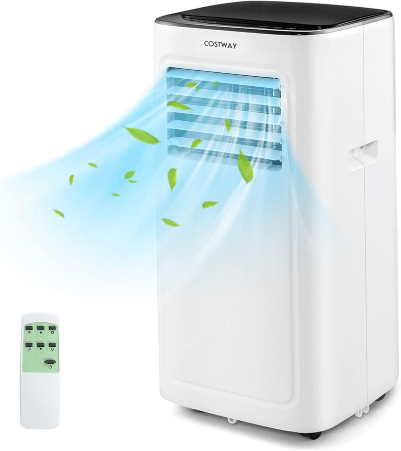 COSTWAY Portable Air Conditioner with Built-in Dehumidifier, 9000 BTU - WHITE - Like New