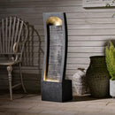 FORFAR MODERN INDOOR WATER FOUNTAIN CURVED FAUX - GARY - Like New