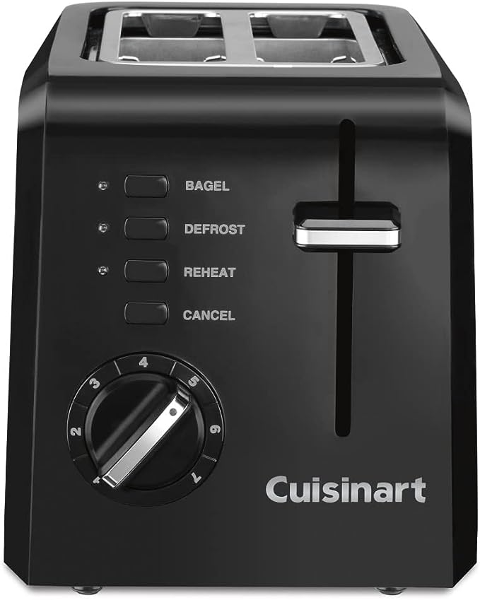 Cuisinart CPT-122BK 2-Slice Compact Plastic Toaster Black Like New