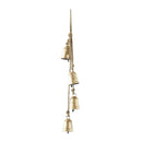 DECMODE TIBETAN DECORATIVE COW BELLS WITH 4 BELLS ON JUTE HANGING ROPE - GOLD - Brand New
