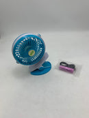 MED USB RECHARGEABLE MINI COOLING FAN MED-198 - WHITE/BLUE - Like New
