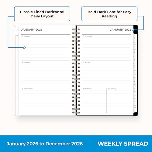 Blue Sky 2026 Weekly and Monthly Planner Calendar, January 2026 - December 2026 - Brand New