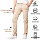 GALAXY BY HARVIC MEN'S FLEX 4 WAY STRETCH PANTS - SIZE: MEN 36/32 - KHAKI - Brand New