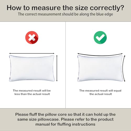 WUUYUEF 12 X 20 Pillow Insert Set of 2 Indoor Throw Pillow Insert - White - Like New