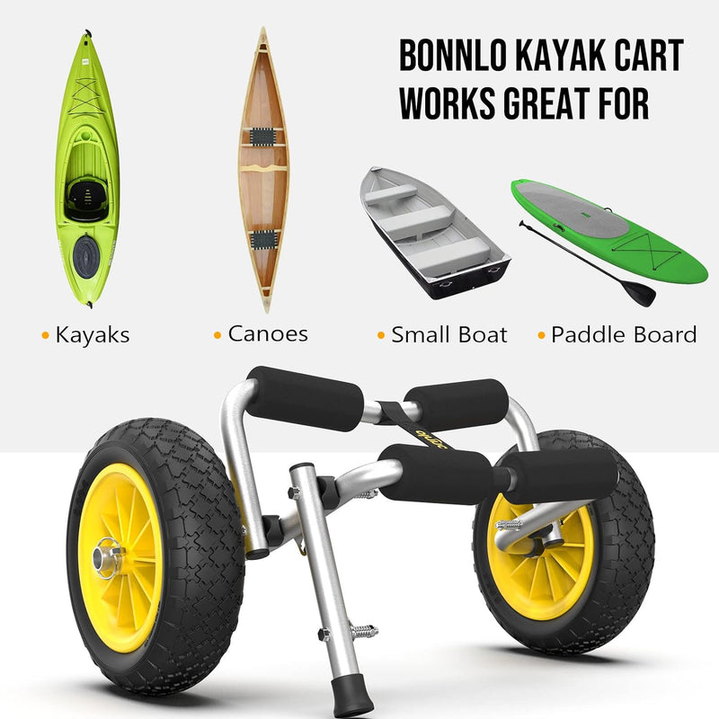 Bonnlo Kayak Trailer Collapsible Kayak Wheels Cart with Solid Tires Like New