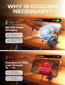 LISEN for Qi2 15W MagSafe Car Mount Charger Rapid Cooling Drop 18℉ - BLACK - Like New