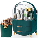 Naorwoy Makeup Storage Organizer, with Two Tier Storage Box and Brush Holder - Brand New
