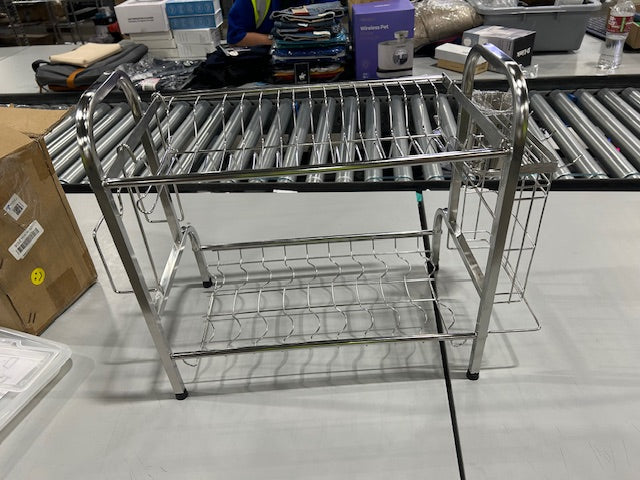 GENERIC METAL KITCHEN STORAGE RACK - SILVER - Like New