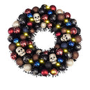 16 Inch Halloween Ball Wreath Lights Skull Ornament Garland Decoration - Brand New