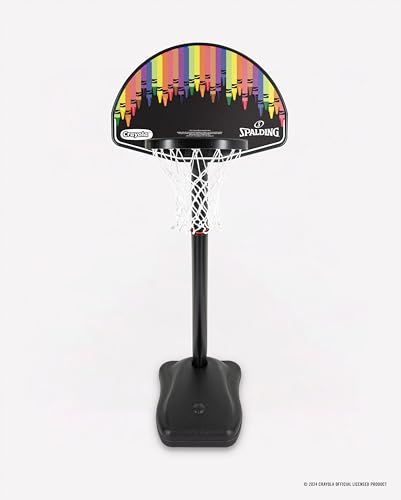 SPALDING X CRAYOLA 24" MOLDED ECO-COMPOSITE TELESCOPING YOUTH HOOP - MULTI - Brand New