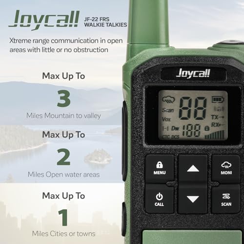 JOYCALL WALKIE TALKIES LONG RANGE WEATHER ALERT PORTABLE WALKIE TALKIES - GREEN - Like New