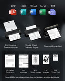 GENERIC PORTABLE PRINTERS WIRELESS FOR TRAVEL A285M SMALL INKLESS PRINTER BLACK - Like New