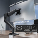 C-MOUNTS SINGLE MONITOR ARM DESK MOUNT，GAS SPRING MONITORS ARM FOR 17-32 - BLACK - Like New