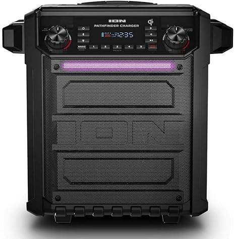 ION Pathfinder Charger Bluetooth Portable Speaker Microphone IPA105Q - BLACK - Like New