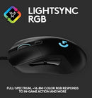 LOGITECH G403 HERO 25K GAMING MOUSE LIGHTSYNC RGB LIGHTWEIGHT 87G+10G - BLACK - Like New
