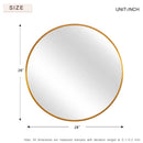 NEUTYPECHIC 28" ROUND MIRROR CIRCLE MIRRORS WALL BATHROOM - GOLD - Like New